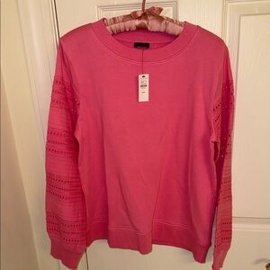 Talbots Vibrant Pink Eyelet Sleeve Top